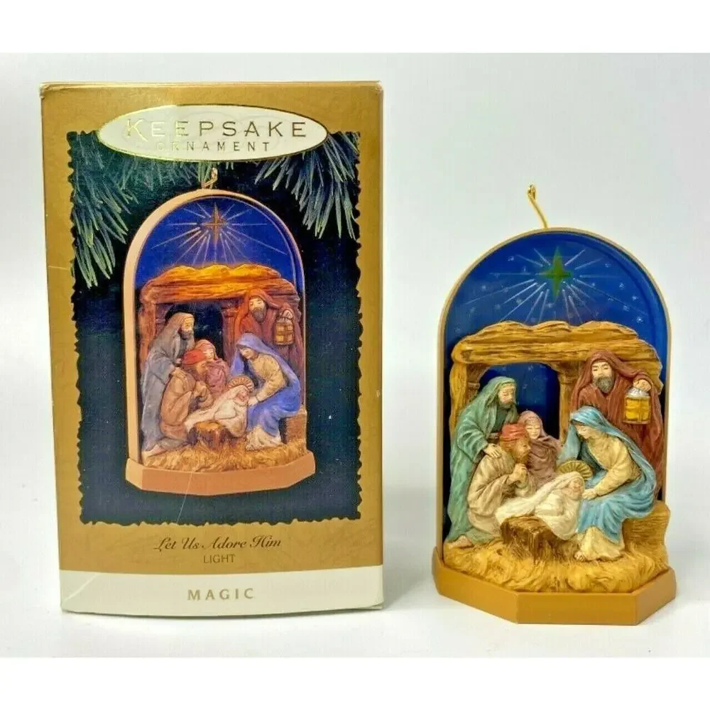 1996 Hallmark Let Us Adore Him Magic Light‎ Ornament U37